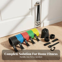 11 Pieces 11 Piece Elastic Band Set Adjustable Ankle Straps Elastic Band Set Exercise Bands Kit Sturdy Duty for Home, Travel