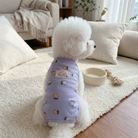 Belly Wrap for Dogs and Cats Post Surgery Vest, Floral Sleeveless Snap Button Pet Belly Protection, Anti Licking Surgery Recovery for Dogs Cats