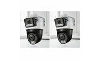 Two-Way Voice Outdoor Camera with Wall-Mount Bracket Waterproof Dual Lens Security Camera Power over Ethernet Wired for Homeowners, Shop Owners, Home Entrances, Yards, Shops