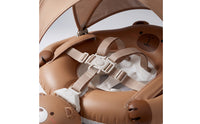 Bear-Themed Baby Pool Flotation Device with Sun Canopy Soft-Seated Baby Swim Flotation Device with Canopy Removable Swimming Float with Safety Seat Portable for Babies