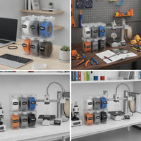 6 Pieces 3D Printer Filament Storage Box Moisture-Resistant Filament Storage Box Dust-Protected Clear for Makers, Desktop