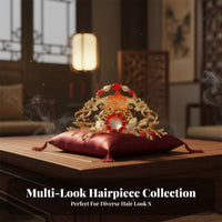 Traditional Chinese Dress Hair Crown Elegant Design Butterfly Flower Tiara Details Traditional Chinese Dress Hair Ornament for Women, Cosplayers
