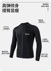 BREREL潜水服男速干防晒泳衣长袖长裤冲浪服保守水母衣分体浮潜服