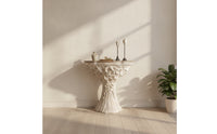 Console Table with Carved Base Vintage-Inspired Furniture Distressed Shabby-Chic for Entryway, Hallway