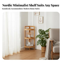 Three-Tier Triangular Stand Freestanding Three-Tier Triangular Storage areaSaving Storage Rack for Residents, Students, Living Room, Corner Areas
