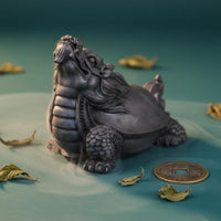 Chinese-Design Dragon-Turtle Ornament Reclining Design Dragon-Turtle Figurine