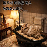 Hamster Mini Bathtub with Shower Head, Sand Bath Basin for Hamsters, Cute Bathtub