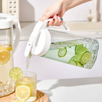 Cold Water Pitcher Transparent Water Jug with Handle 2.1 L Capacity