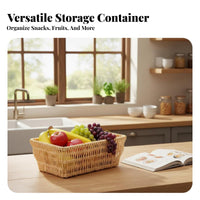Woven container with Liner Rustic & fashion Rectangular Woven Container adaptable