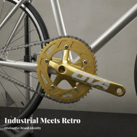 Single Speed Crankset Lightweight Fixed Gear Crankset CNC Machined Aluminum Alloy Chainring Set for Cyclists, Downtown Commuting, Road Biking