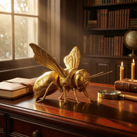 Bee Figurine Gold-Colored Resin Bee Figurine Detailed Form