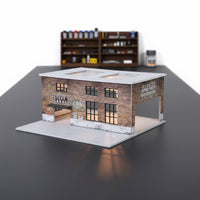 Collectible Factory Diorama Detailed 1:64 Workshop Display Realistic Duplicate LED Lighted Diorama for Collection Room, Office Desk
