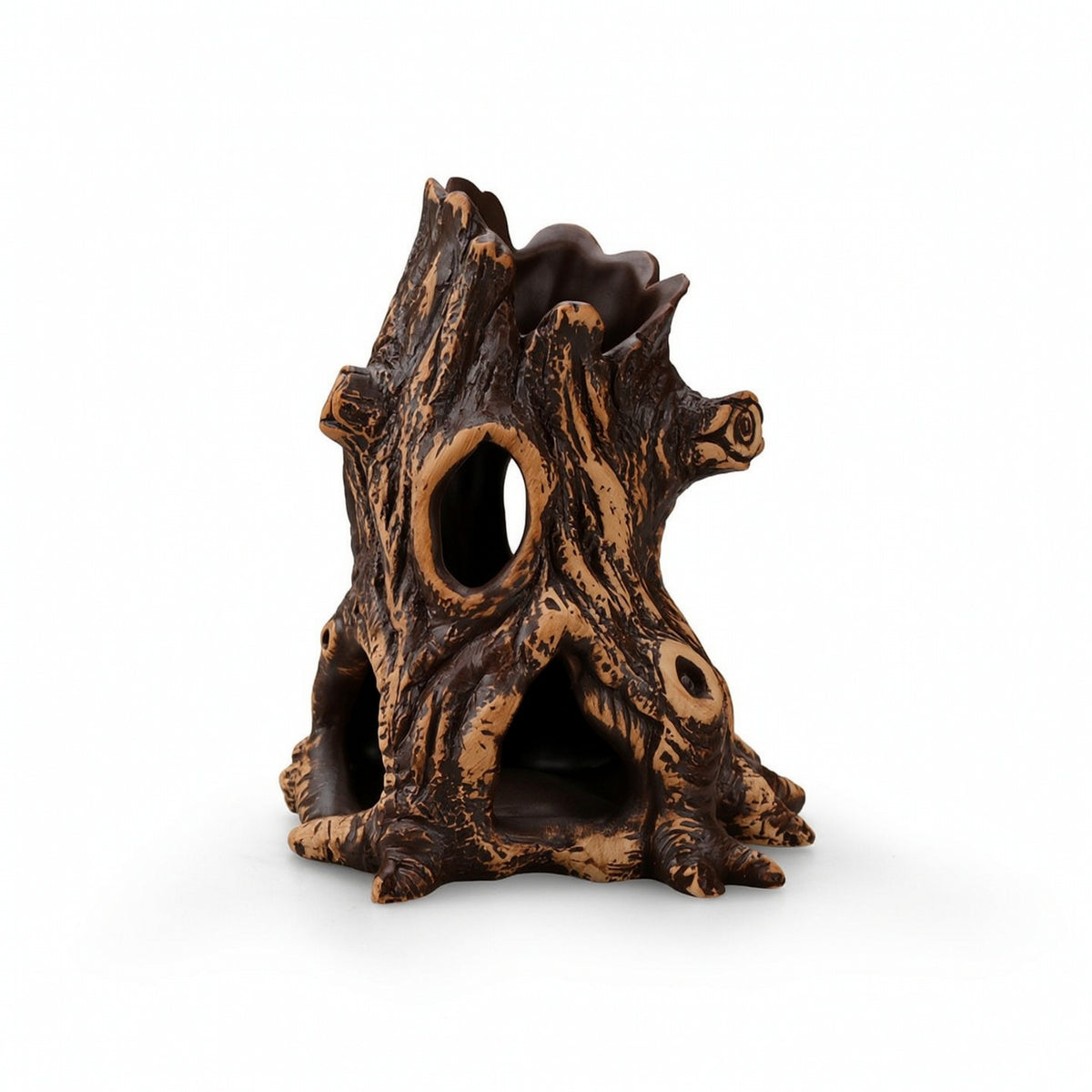 Hollow Tree Trunk Ornament Textured Tree Stump Cave Easy to Clean for Terrarium