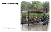 Large Metal Chicken Enclosure Weatherproof Poultry Enclosure Lockable Door