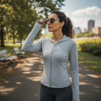 Women's Slimming Ice Silk Sun Protection Jacket with Waist Cinch for Sports