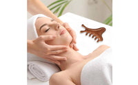 Ergonomic Design Sandalwood Meridian Comb Smoothly Polished Sandalwood Gua Sha Comb Anti-Static 4-in-1 Body Scraping Tool Travel Size for Home Spa