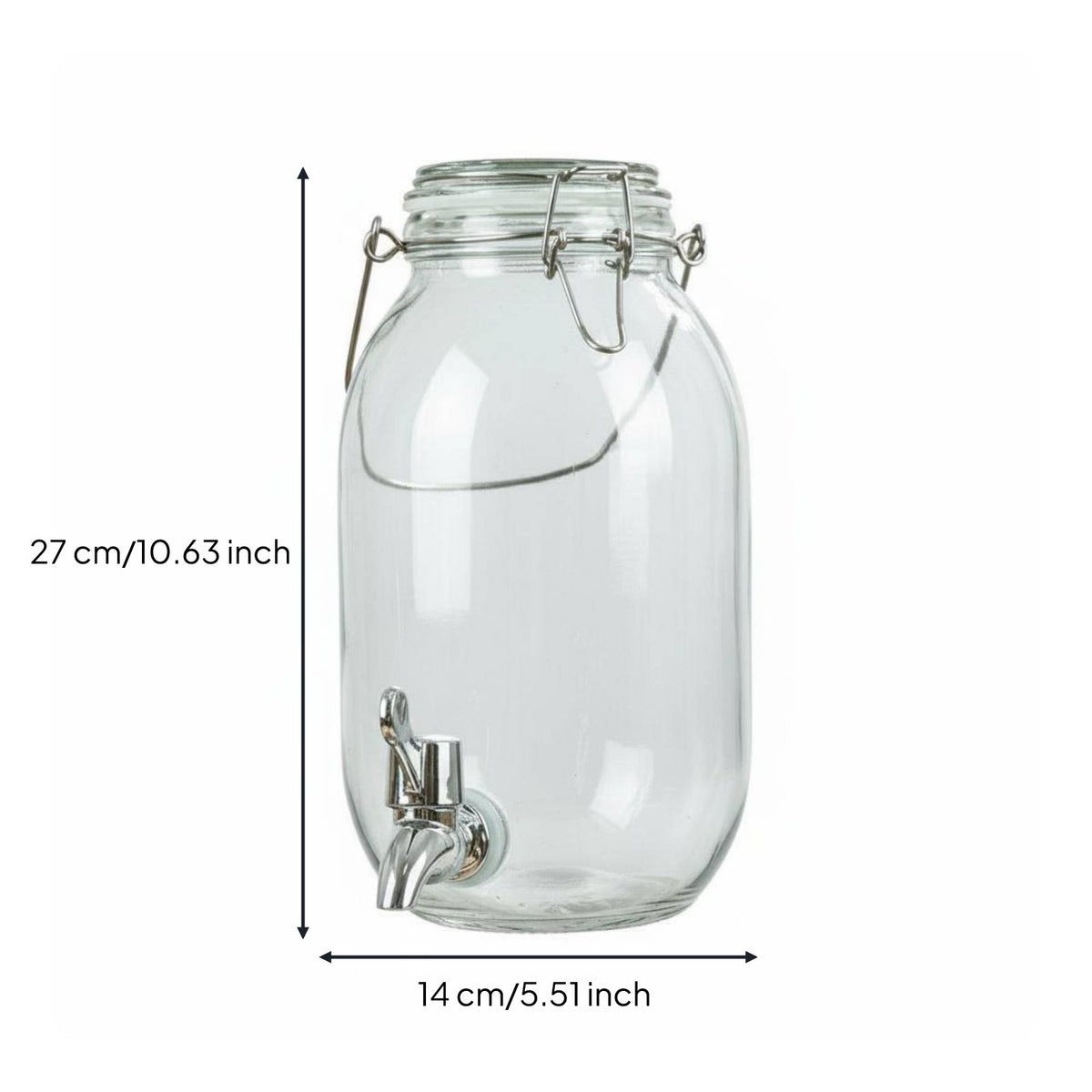Glass Jar with Spigot Easy Assembly Large Drink Dispenser with Tap Aged Appearance Design Glass Spigot Dispenser for Parties, Weddings