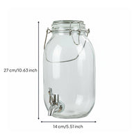 Glass Jar with Spigot Easy Assembly Large Drink Dispenser with Tap Aged Appearance Design Glass Spigot Dispenser for Parties, Weddings