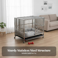 Stainless Canine Enclosure Cage Easy to Clean Foldable Dog Cage Rust-Resistant Pet Enclosure for Indoor, Outdoor