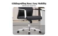 Waist-Highrear Managerial Wheeled Chair Adjustable Height Rotate Seat Modern and Design Tilt Control for Managers, Students