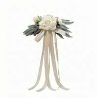 Car Mirror Flower with Ribbon Elegant Wedding Car Flower Decoration Photo-Ready