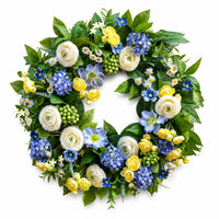 Artificial Floral Wreath Spring Artificial Flower Wreath Decorative for Entryway