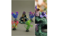 Aquarium Cave with Plants Versatile Decorations Weighted for Terrarium