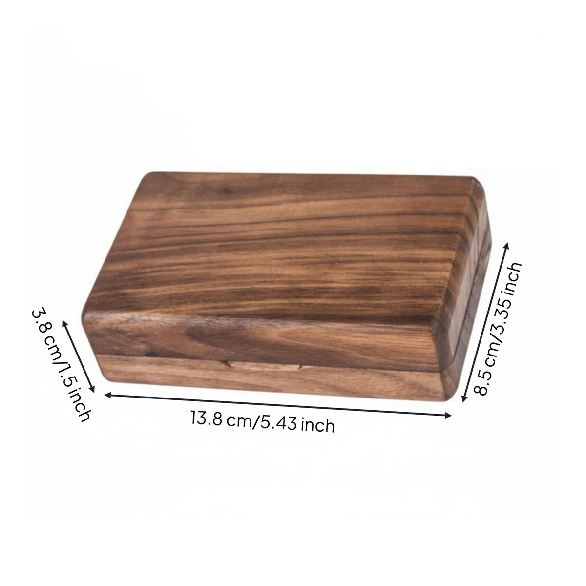 Walnut Fly Box Double-Sided Wooden Fly Box Polished Wood Grain for Anglers