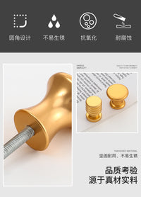 简约太空铝实心单孔金色小拉手黑色圆粒橱柜门家具抽屉明装小把手