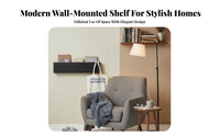 Space-Saving Floating Wall-Mounted Shelf Multi-Purpose Picture shelf Shelf Easy Installation Display Rack Minimalist thesign for thecorators, Collectors, Living Room, Bedroom, Hallway, Nursery