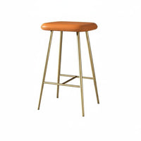 Modern design Upholstered Counter Stool with Backrest Minimalist Design Padded Stool with Backrest Built-in Footrest Bar Chair Slim Metal Legs for Adults, Homeowners, Kitchen Island, Reception Area, Cafe, Restaurant