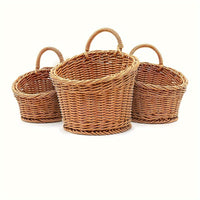 Rattan-Style Plastic Kitchen Storage Basket with Hanging Hook