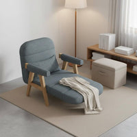 Folding Sofa Bed Multi-Functional Wooden Frame Convertible Sofa Space-Saving Design Foldable Sleeper Chair for Students, Guest Room, Home Office