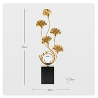 Ginkgo Leaf Sculpture Tall Metal Leaf Sculpture Modern Decoration for Living Room