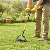 Lawn Aerator with T-Handle Ergonomic Manual Soil Aerator Handheld for Gardeners, Homeowners, Yard Work