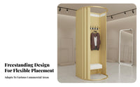 Shading Material Portable Fitting Room Built-in Hanger Rod Movable Dressing Room Sturdy Frame Freestanding Changing Stall Easy Assembly for Boutique Owners, Event Vendors, Shopping Malls, Beauty Salons, Clothing Shop, Temporary Shops