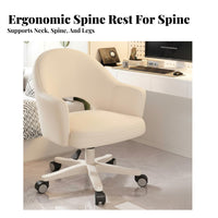 Upholstered Rolling Chair Padded Armrests Upholstered Rolling Armchair for Women