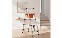 Foldable Double-Sided Step Ladder Portable Folding Step Ladder Compact Stable for Home
