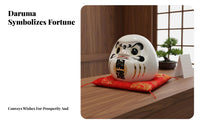 Creative Gift Daruma Doll Coin Box Vintage Design Daruma Coin Box Exquisite Craftsmanship for Business Owners, Home Entrance, Office Desk