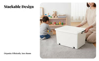 Rolling Storage container with Lid Large Capacity Wheeled Organizer container for Organizers