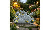 Bird Welcome Sign Ornamental Resin Garden Welcome Sign for Lawn, Patio