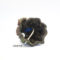 Aquarium Decoration Pneumatic Volcano Resin Ornament for Fish Tank
