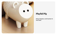 Cartoon Pig Side Table Heavy Duty 60kg Load Pig Shaped Storage Ottoman
