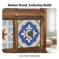 3-Drawer Dresser Decorative Patterns Multi-Drawer Apothecary Chest Easy Assembly