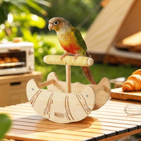 Wood Bird Perch Stand Safe Rocking Bird Perch Long-Lasting Stable for Parrots, Tabletop