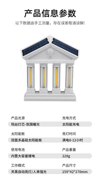 跨境太阳能人体感应壁灯欧式小房子钨丝照明灯庭院led装饰小夜灯