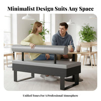 Upholstered Booth and Chair Combo Minimalist Design Padded Dining Seat Sturdy Construction High-Density Foam for Milk Tea Shop