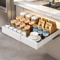 Under Sink Storage Drawer Slide Rack, Extendable 32-52cm, Metal Kitchen Cabinet Organizer