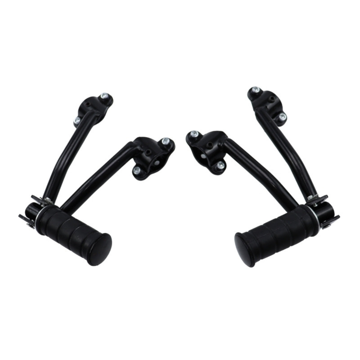 Black Rear Footpeg Assembly Bolt-on Motorcycle Footpeg with Rubber Pad Sturdy Footrests Wear Resistant for Passengers, Commuting