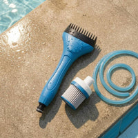 Handheld Pool Brush Connector Fitting Hose-Attached Pool Brush Black Bristles